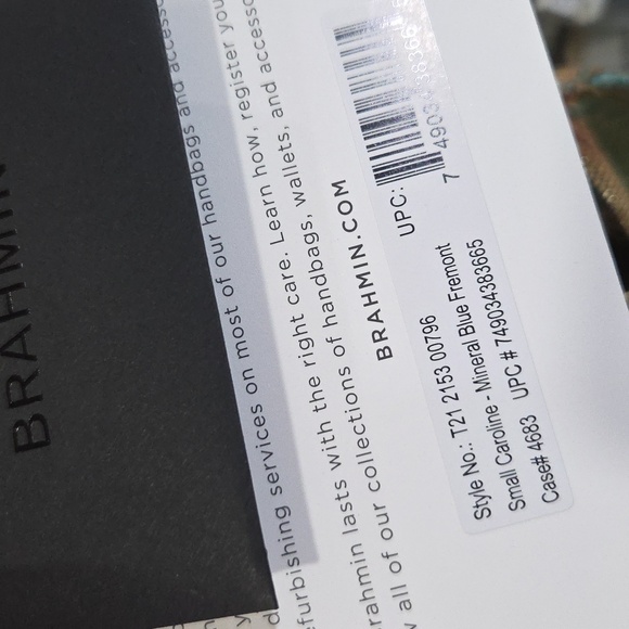 💛🔹️Brahmin 🔹️Small Caroline Mineral Blue  Fremont Genuine Leather Satchel - Picture 7 of 11